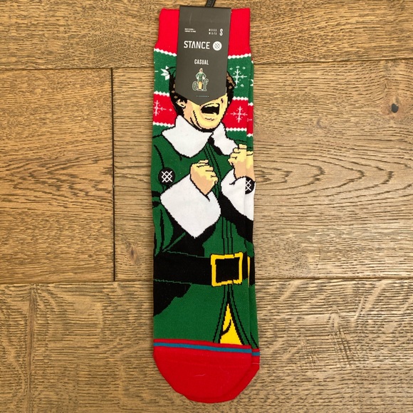 Stance x Elf Cold Outside Crew Socks, Size Small - Picture 4 of 7